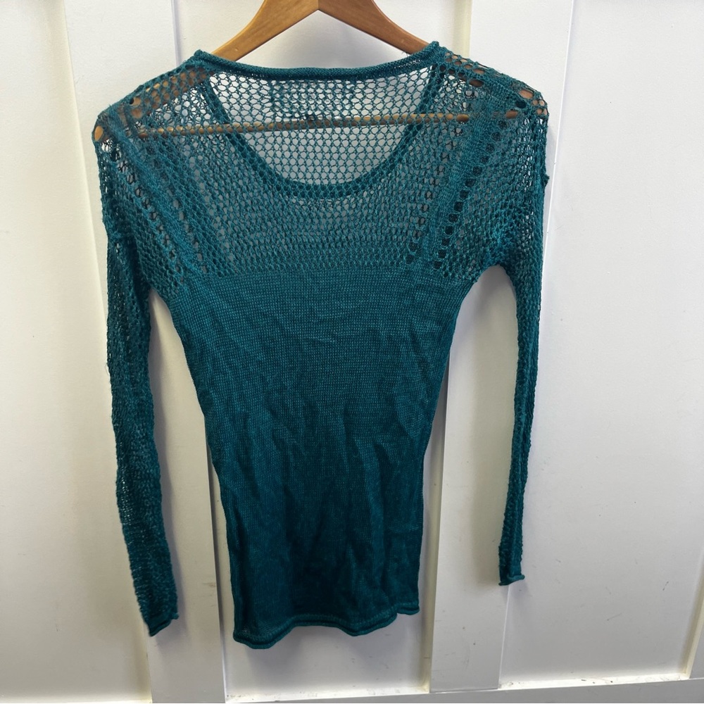 Pink Martini turquoise knit long sleeve top size XS - Picture 4 of 6